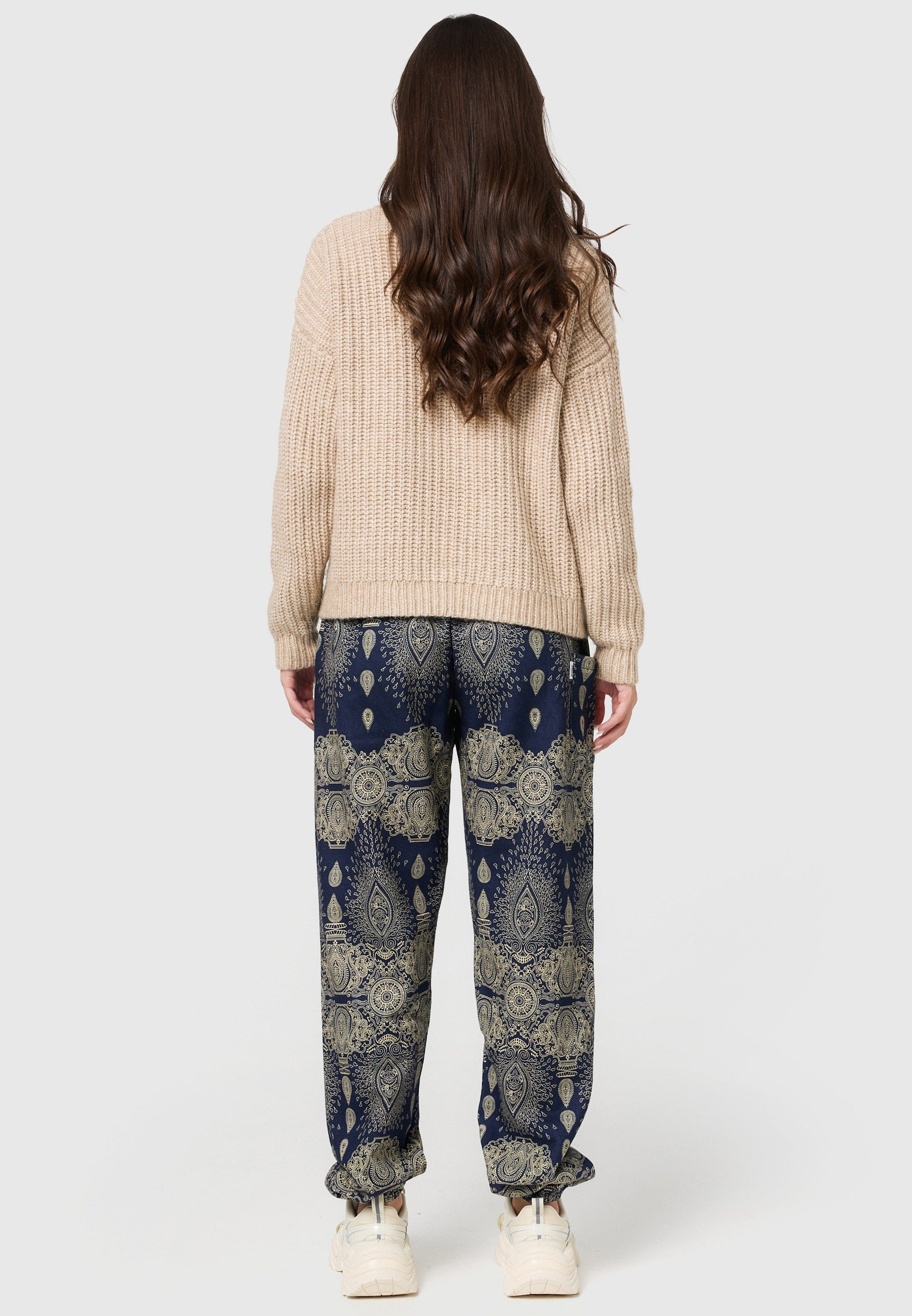 Pantalones bombachos cálidos para estar por casa Dark Blue Morning Dew