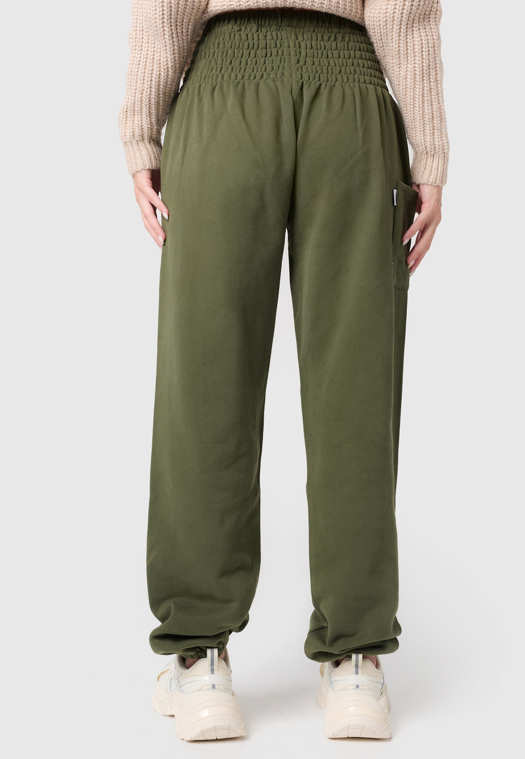 Pantalones harén cálidos para estar por casa verde oliva