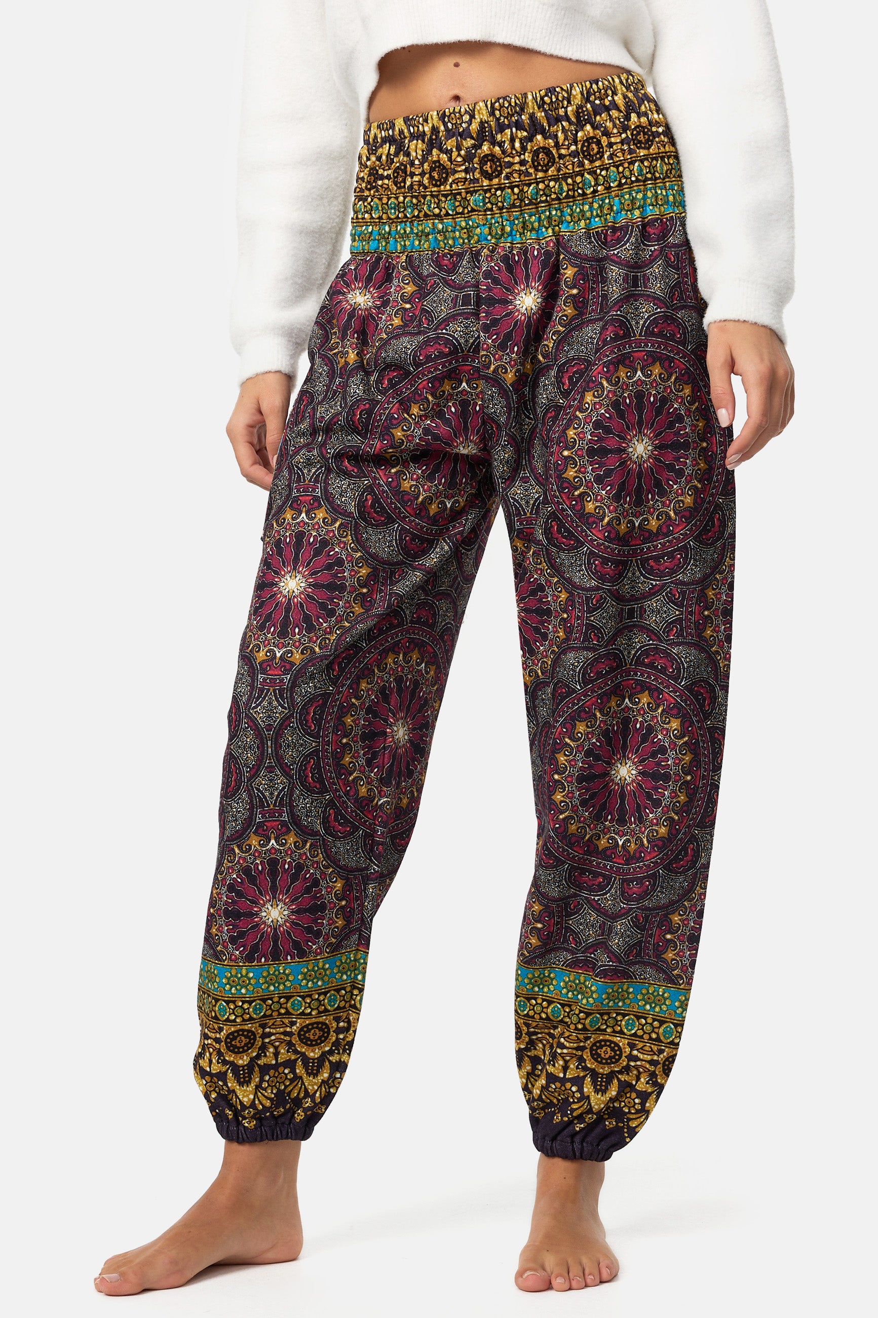 Pantalones harén cálidos para estar por casa polvo de estrellas