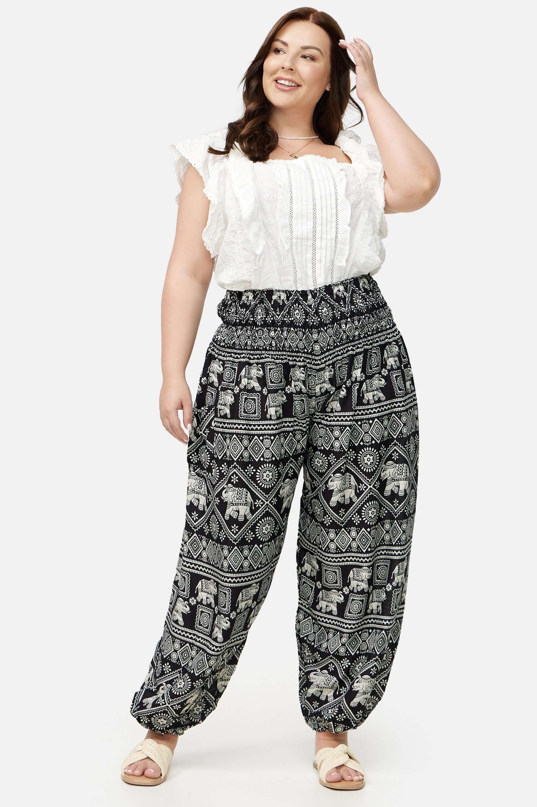 Sarouel Éléphant Noir Grande Taille