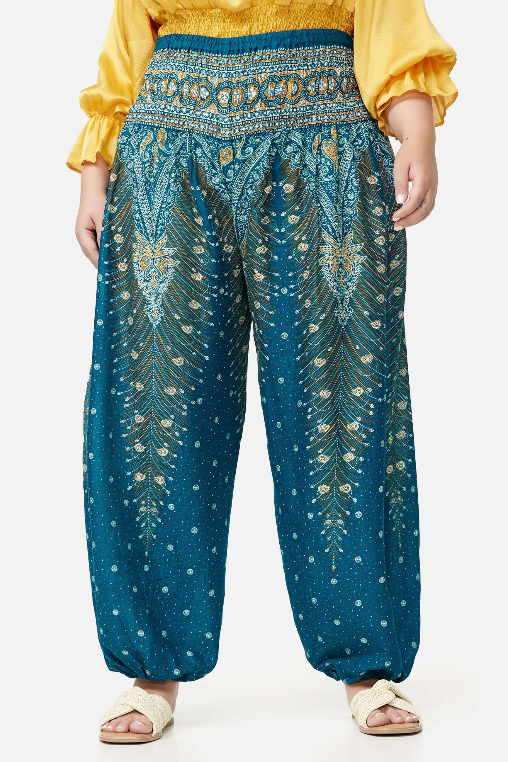 Haremshose Orientalisches Meer Plus Size von vorne close-up