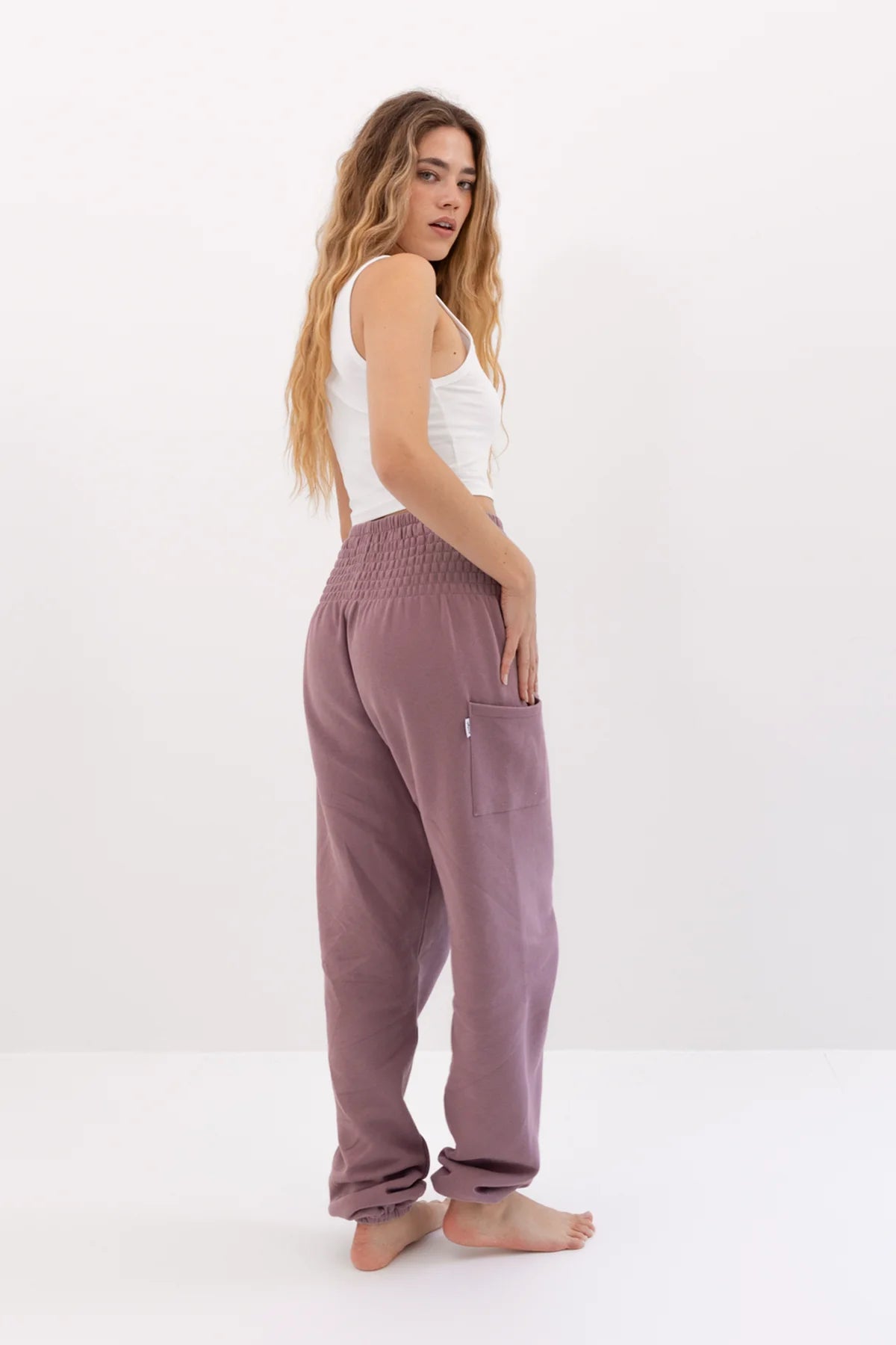 Warm loungewear harem pants olive