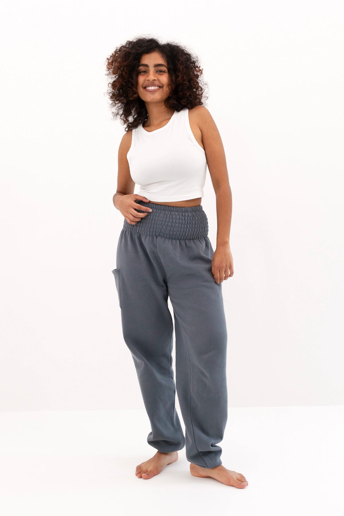 Warme Loungewear Haremshose Anthrazit