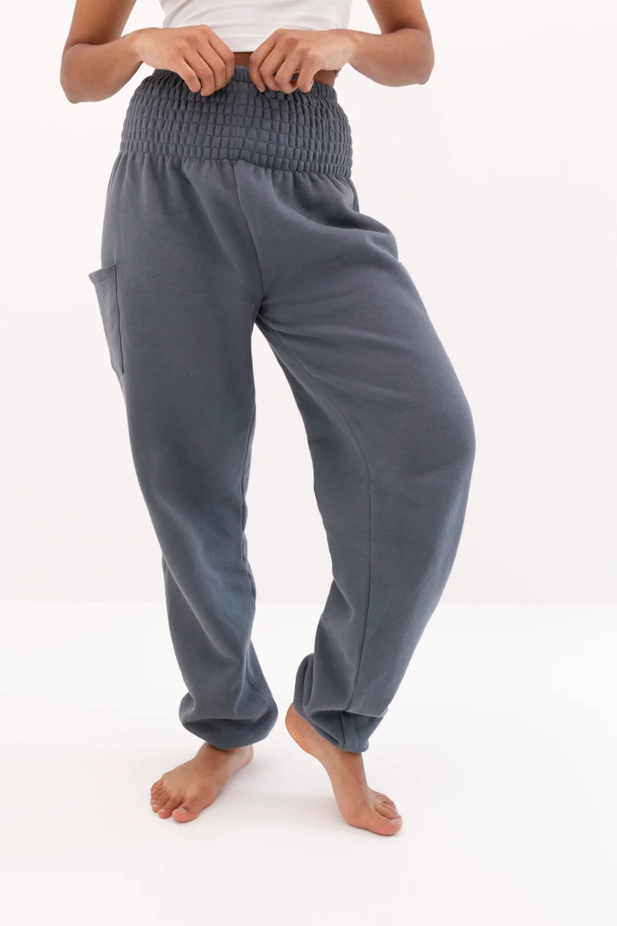 Warm Loungewear Harem Pants Anthracite