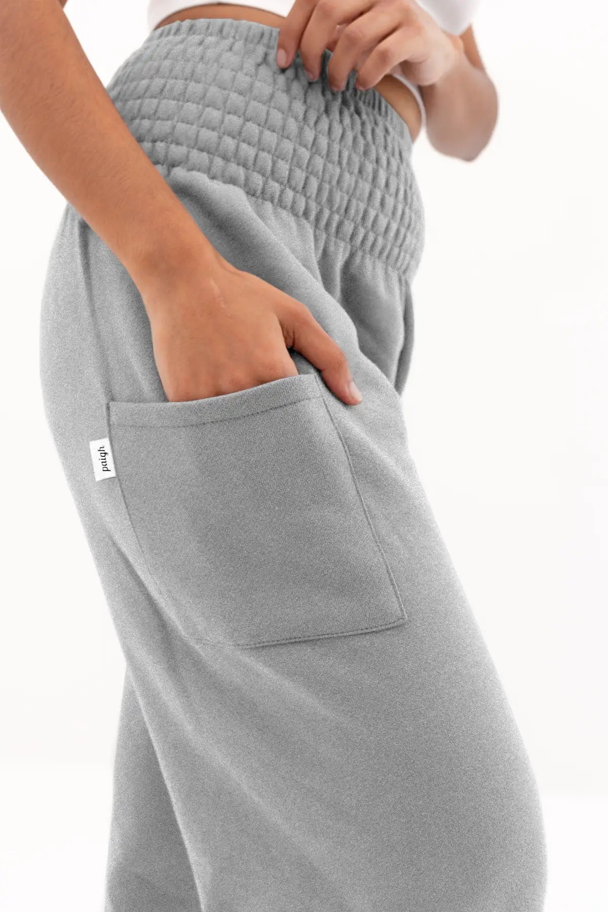 Warm loungewear harem pants light gray