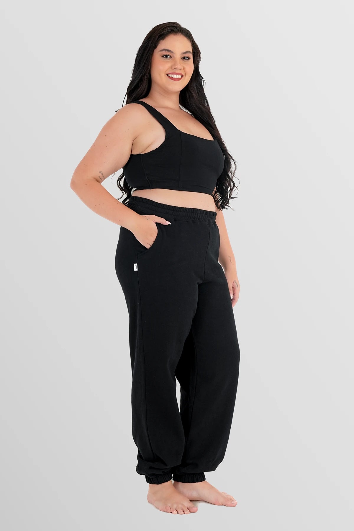 Sweatpants Classic Schwarz Plus Size
