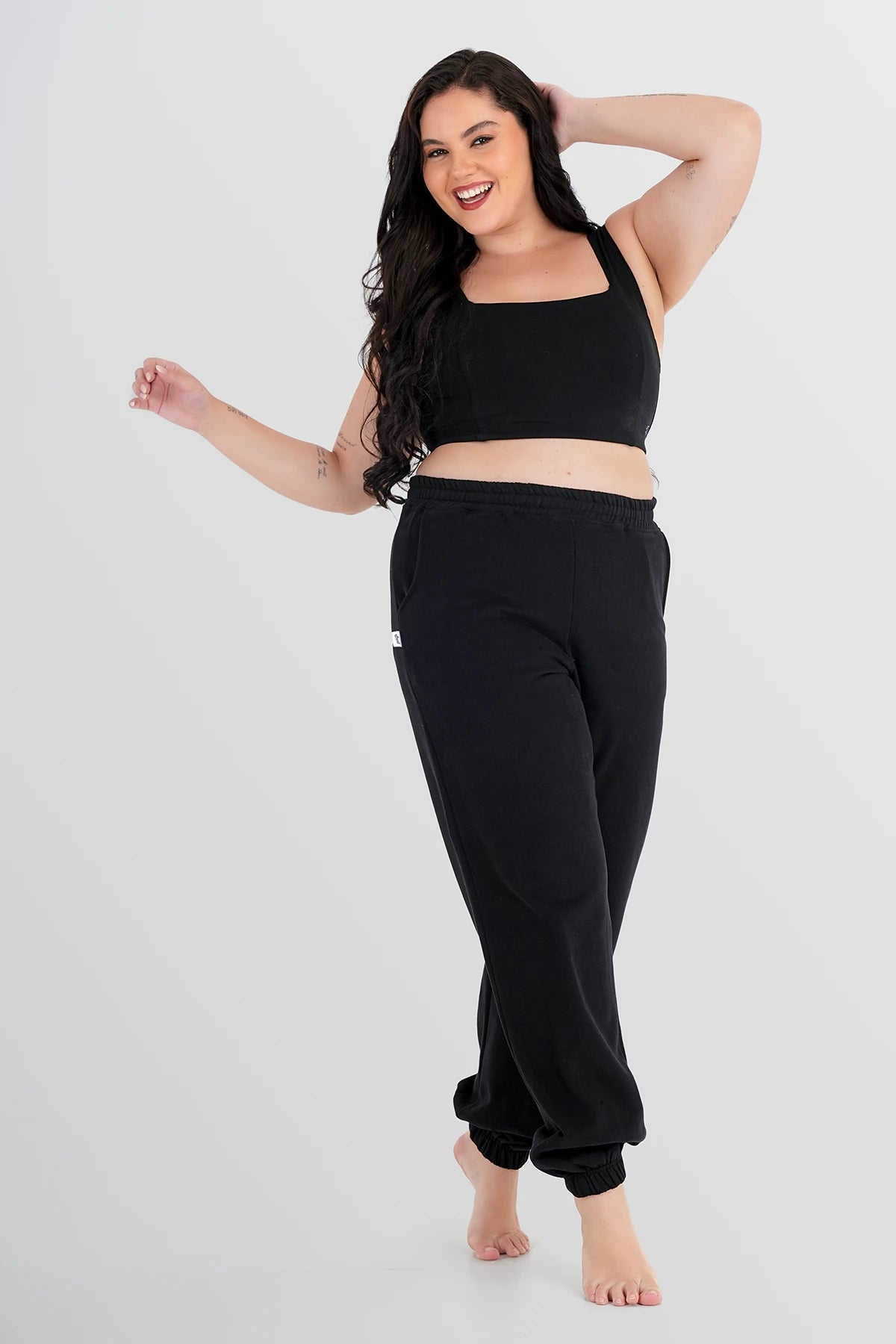 Sweatpants Classic Schwarz Plus Size