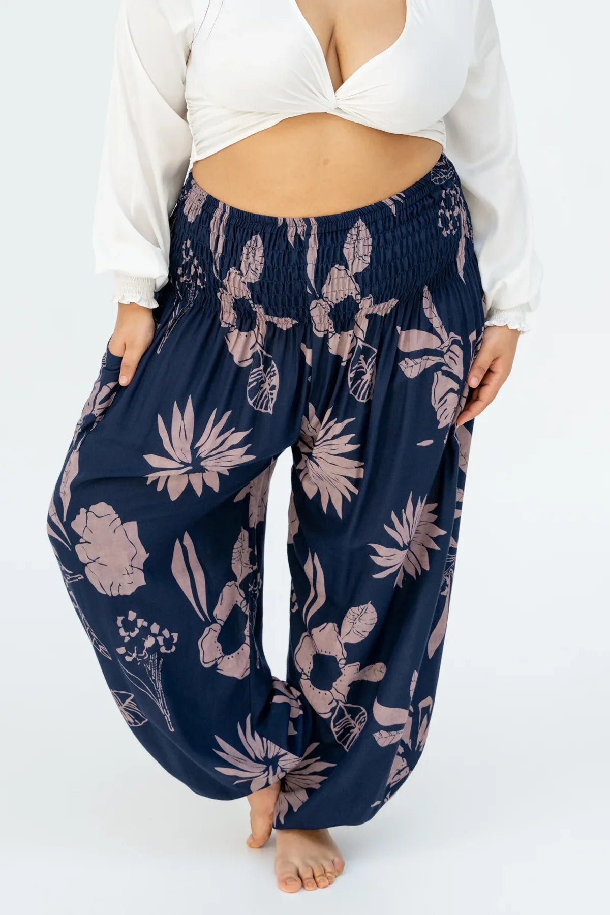 Haremshose Wasserlilie Dunkelblau Plus Size