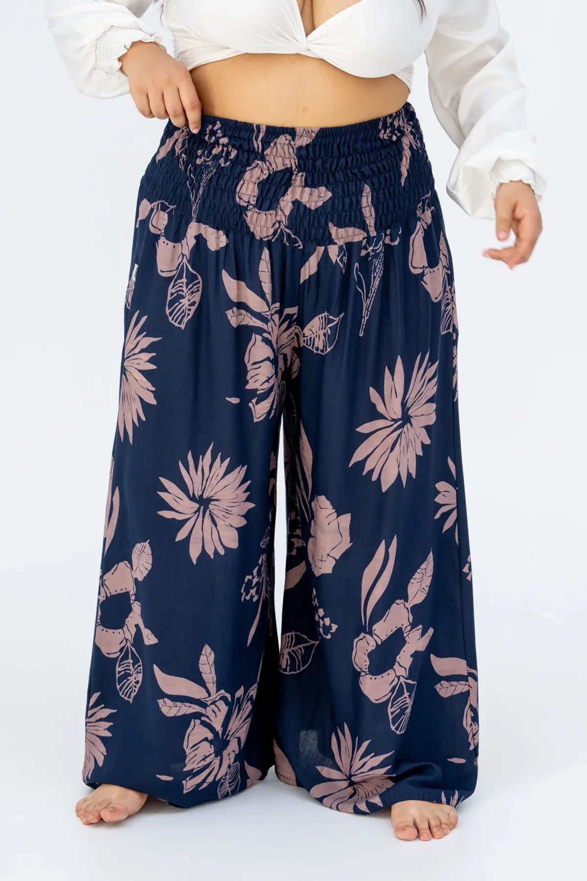 Palazzo Wasserlilie Dunkelblau Plus Size