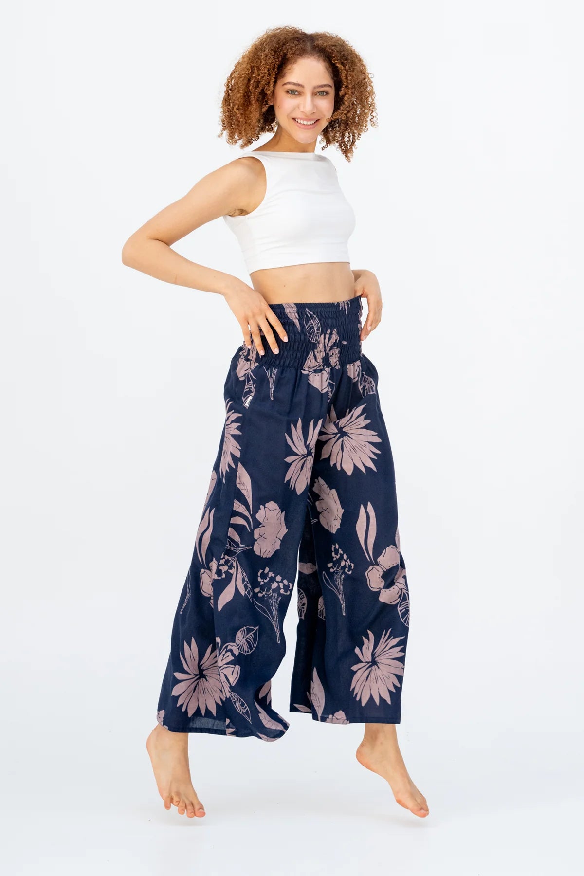 Palazzo Water Lily Dark Blue Short Version