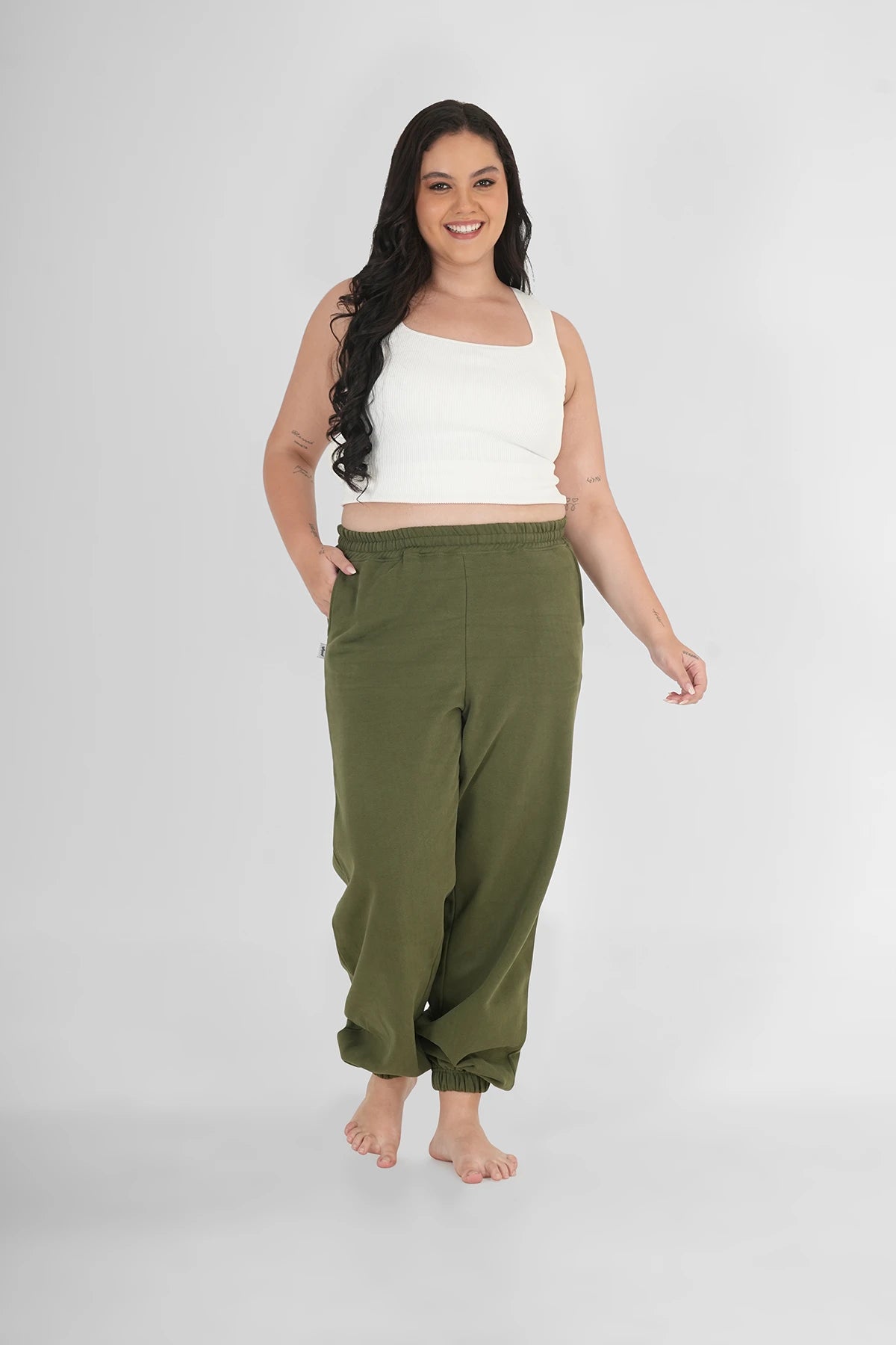 Sweatpants Classic Olive Plus Size