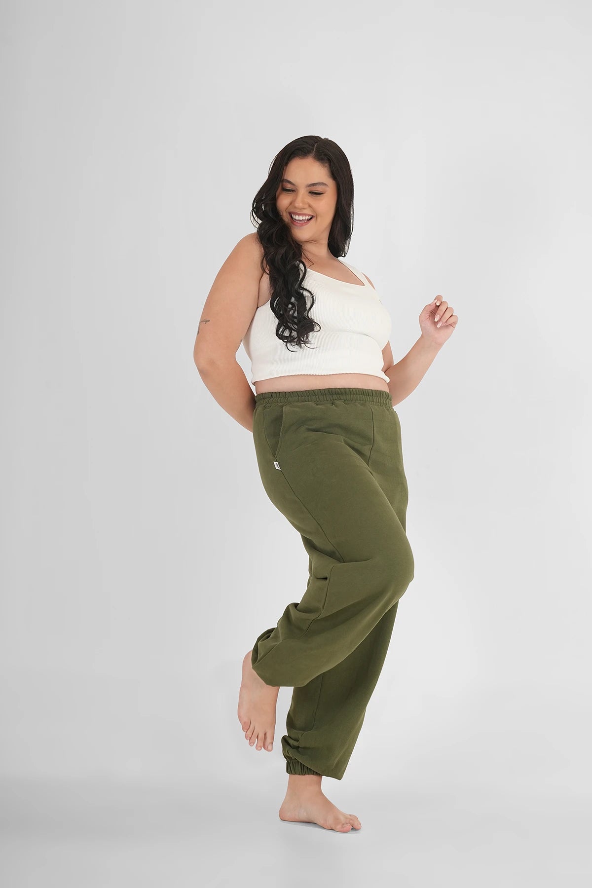 Sweatpants Classic Olive Plus Size