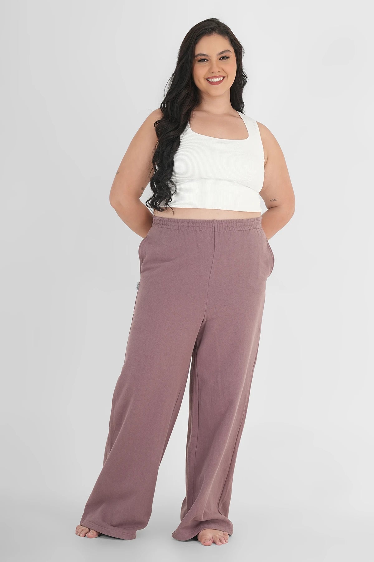 Sweatpants Straight Leg Plum Plus Size