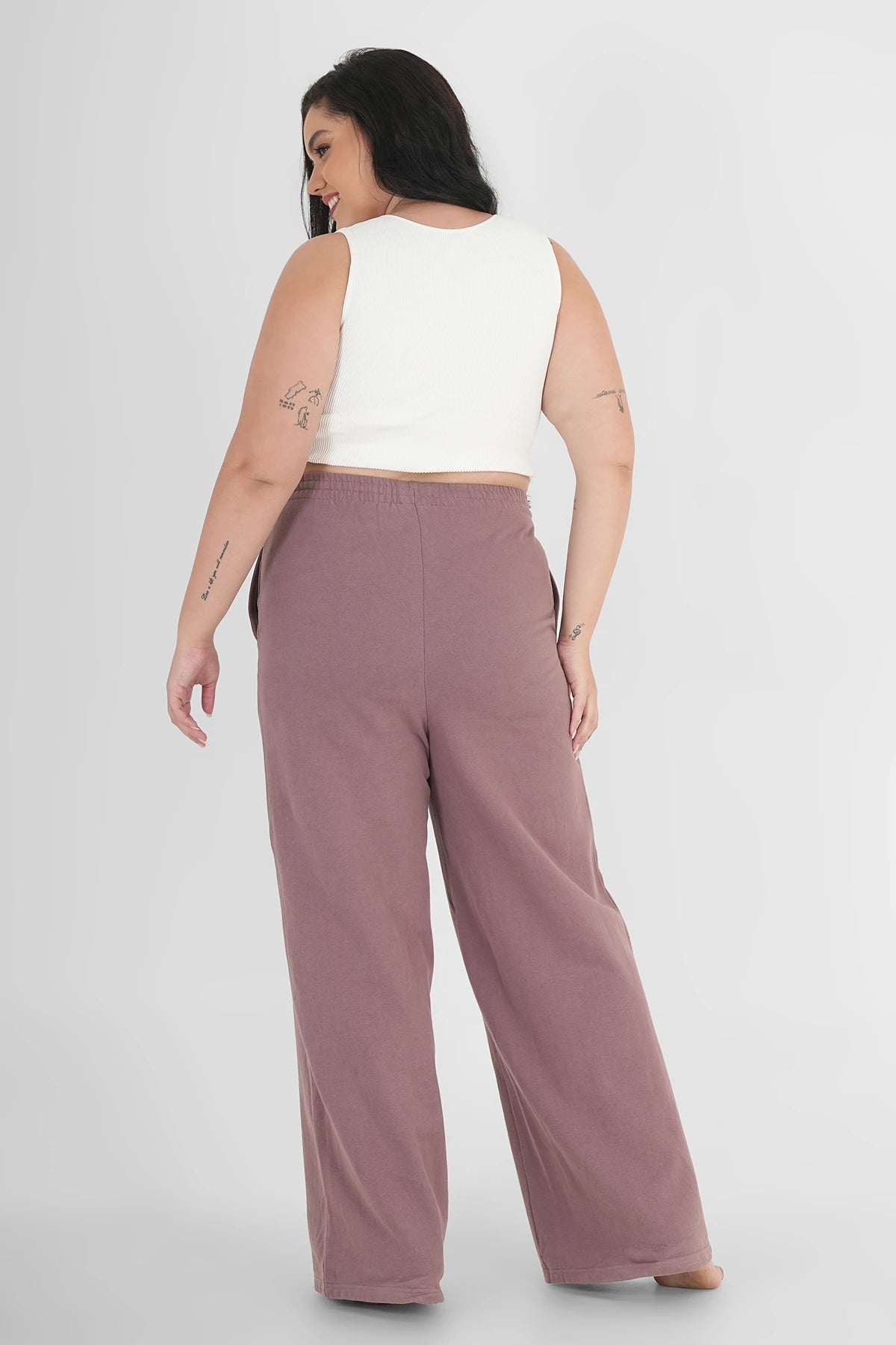 Sweatpants Straight Leg Plum Plus Size
