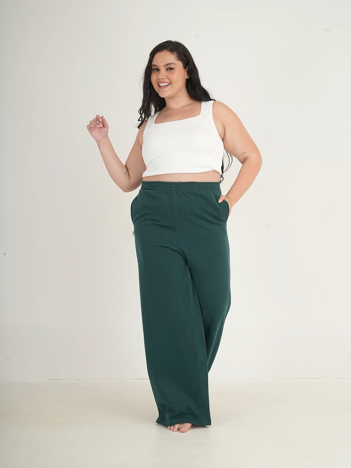 Sweatpants Straight Leg Deep Sea Plus Size
