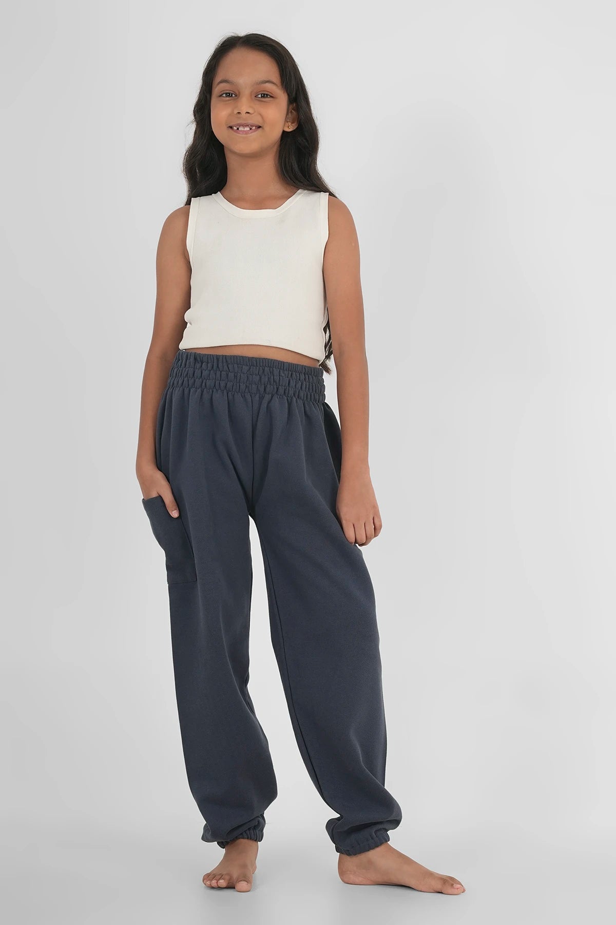 Kinder Warme Haremshose Dunkelblau