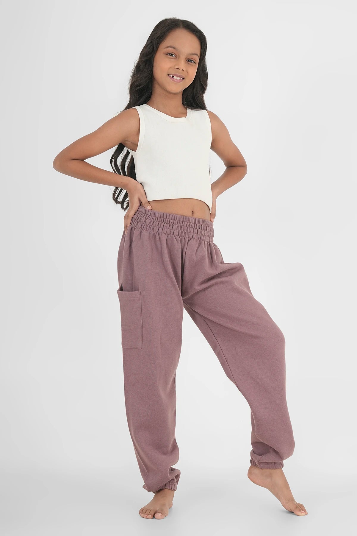 Kinder Warme Haremshose Pflaume