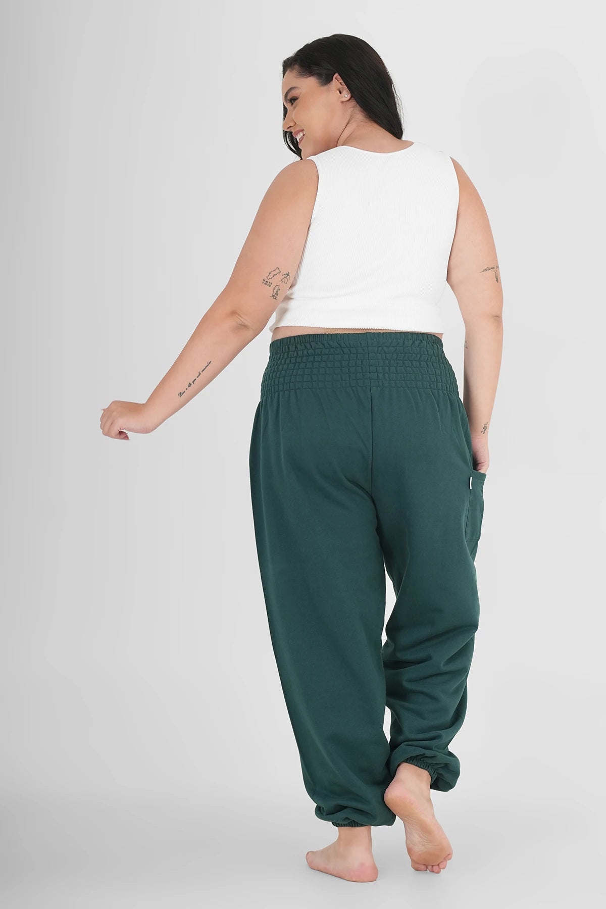 Warme Loungewear Haremshose Tiefsee