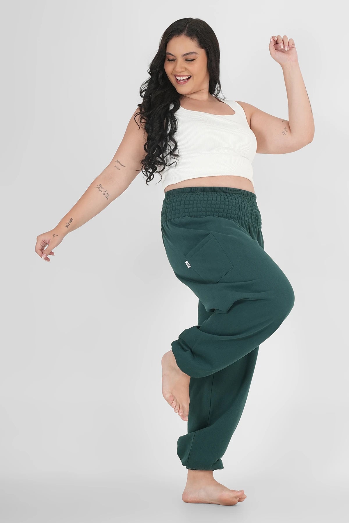 Warme Loungewear Haremshose Tiefsee