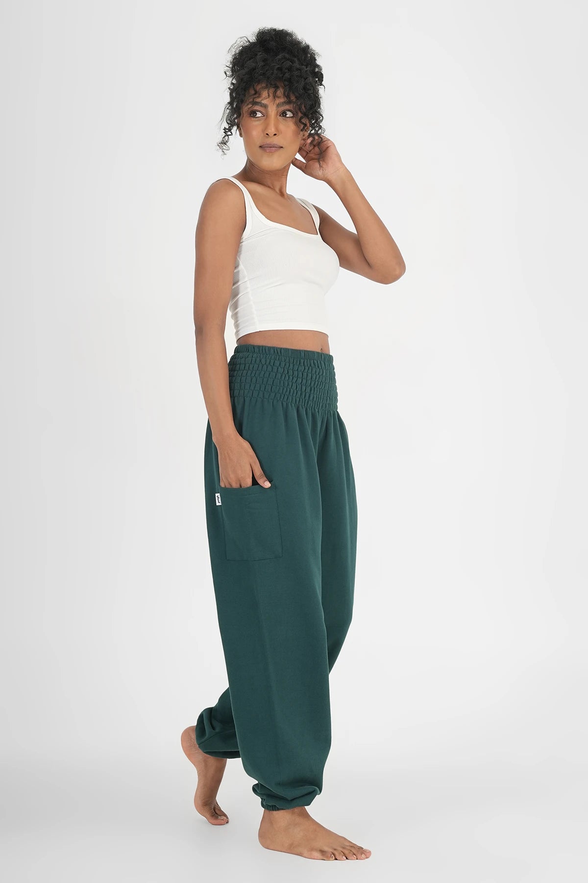 Warme Loungewear Haremshose Tiefsee