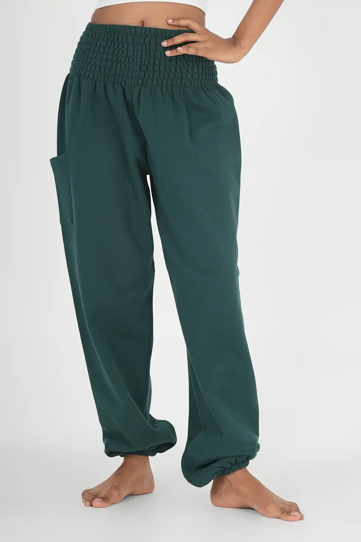 Warme Loungewear Haremshose Tiefsee