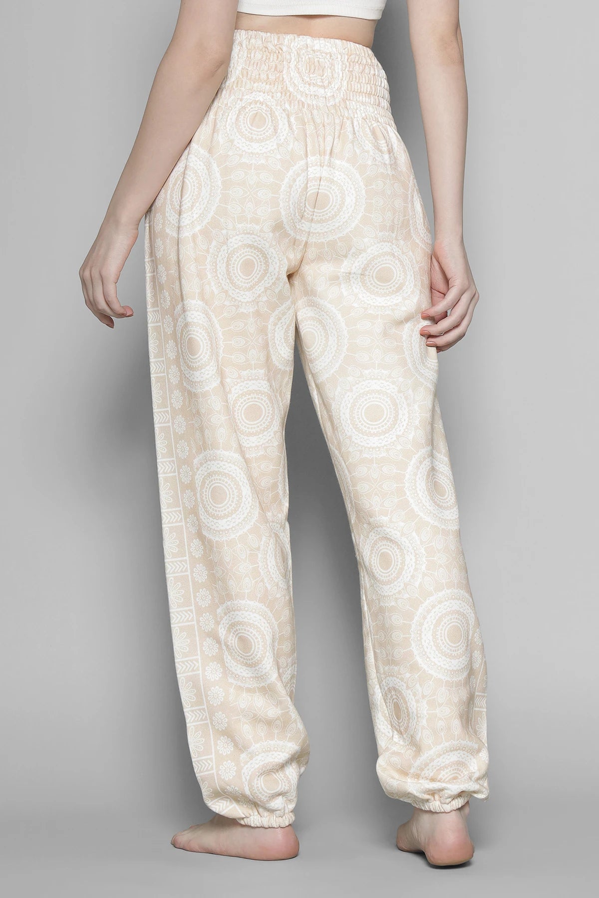 Warm loungewear harem pants beige