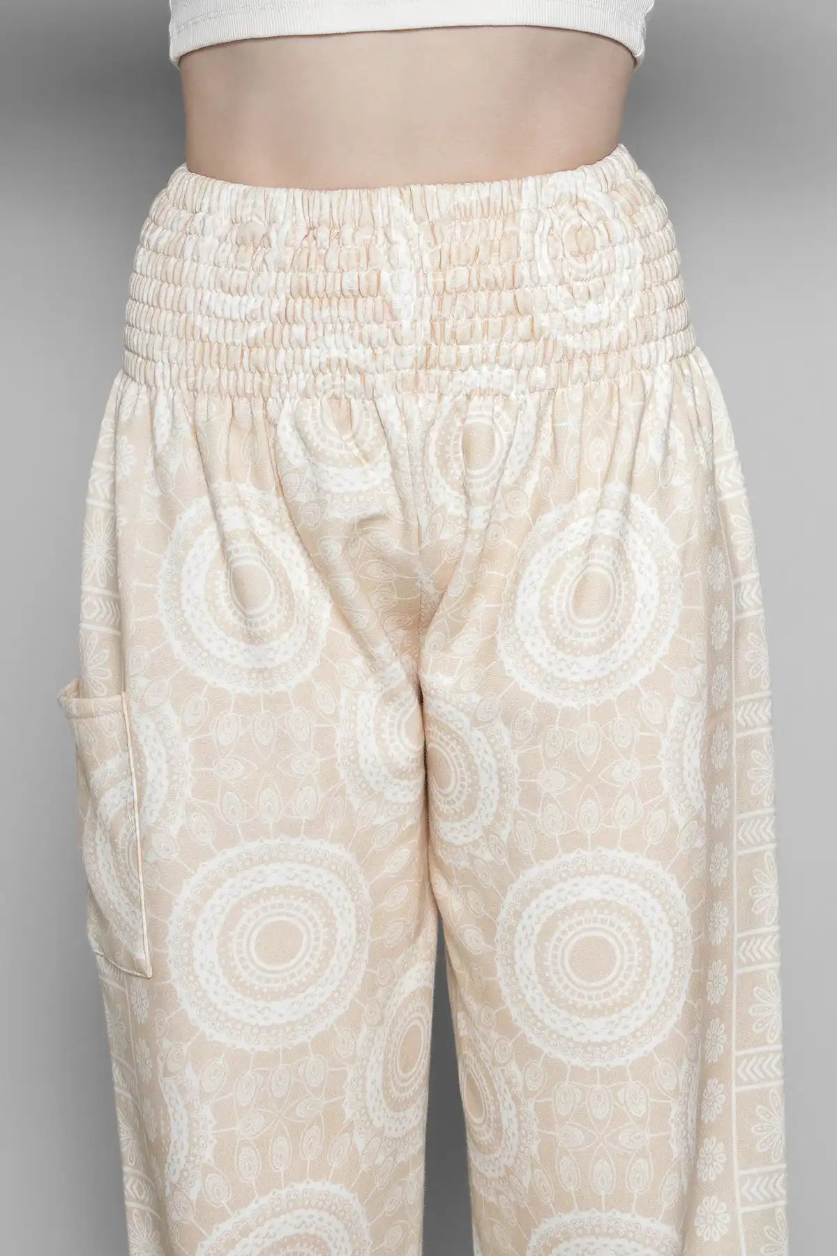 Warm loungewear harem pants beige