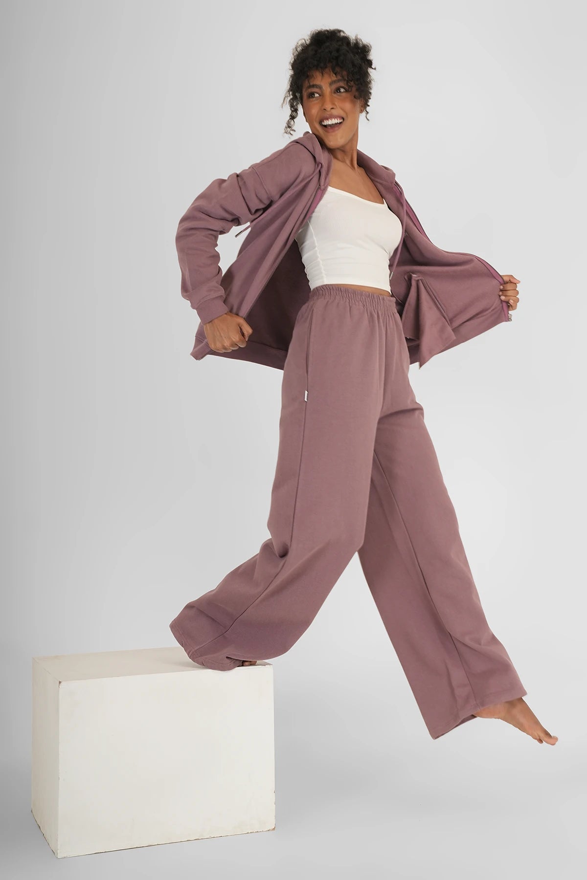 Sweatpants Straight Leg Pflaume