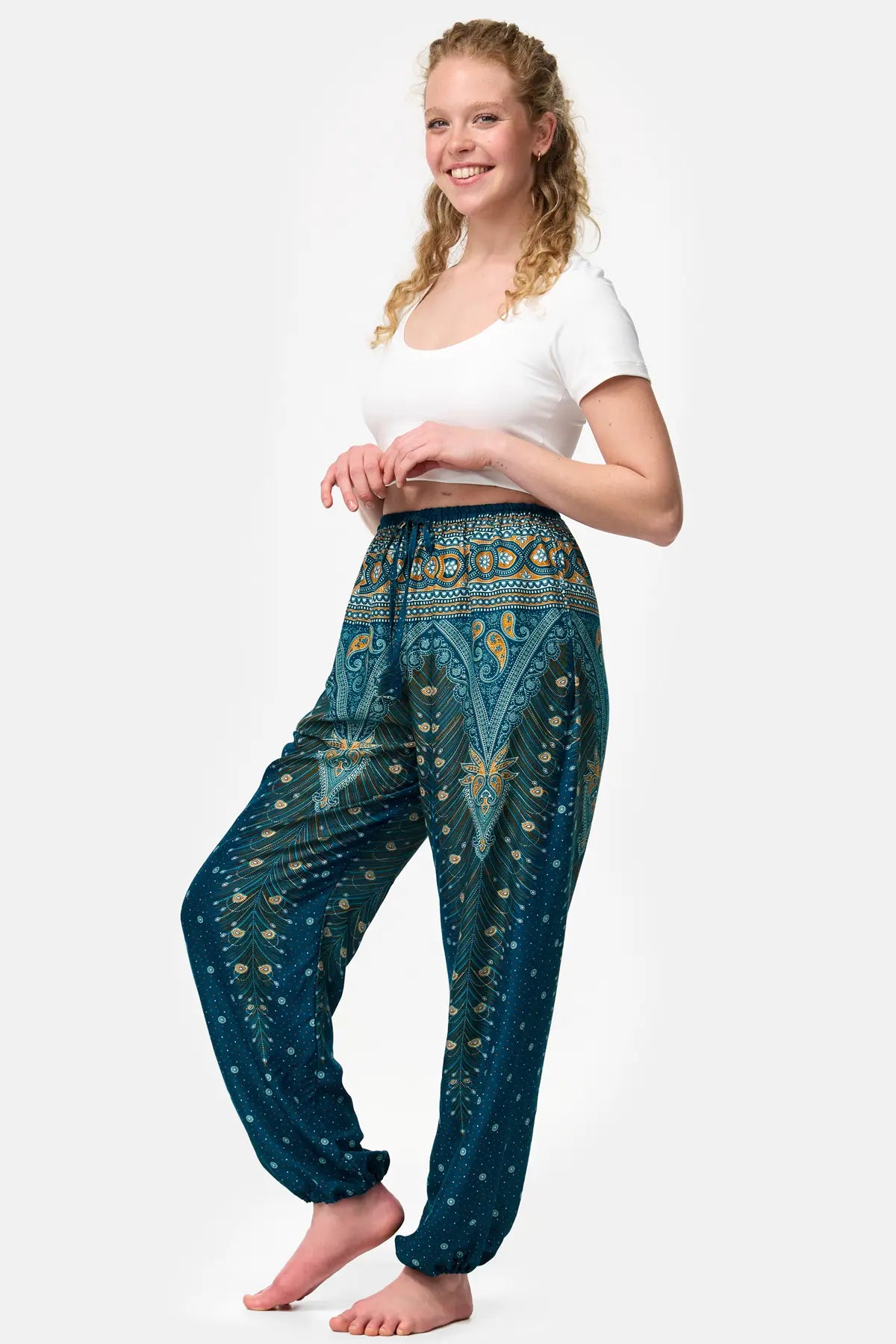 Drawstring Pants Oriental Sea