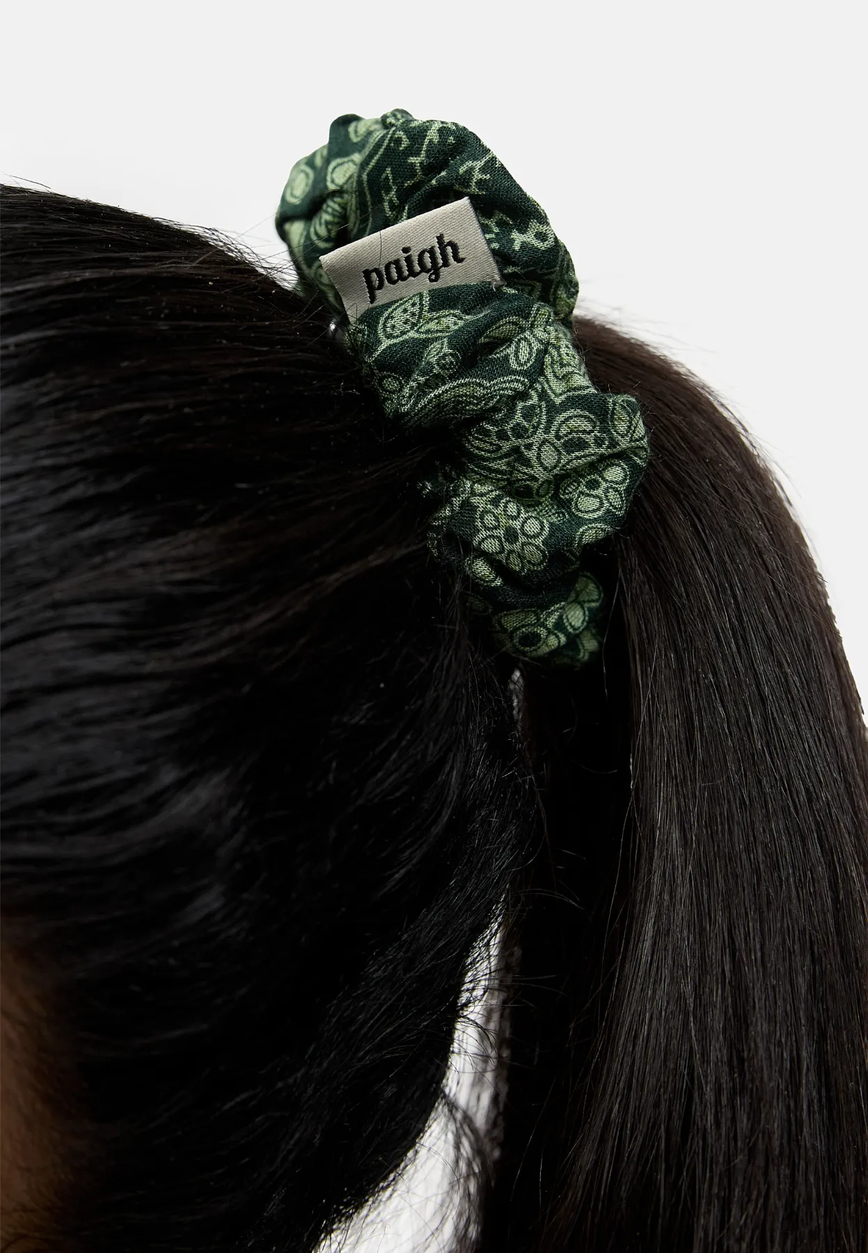 Hair Tie Scrunchie Green Mandala