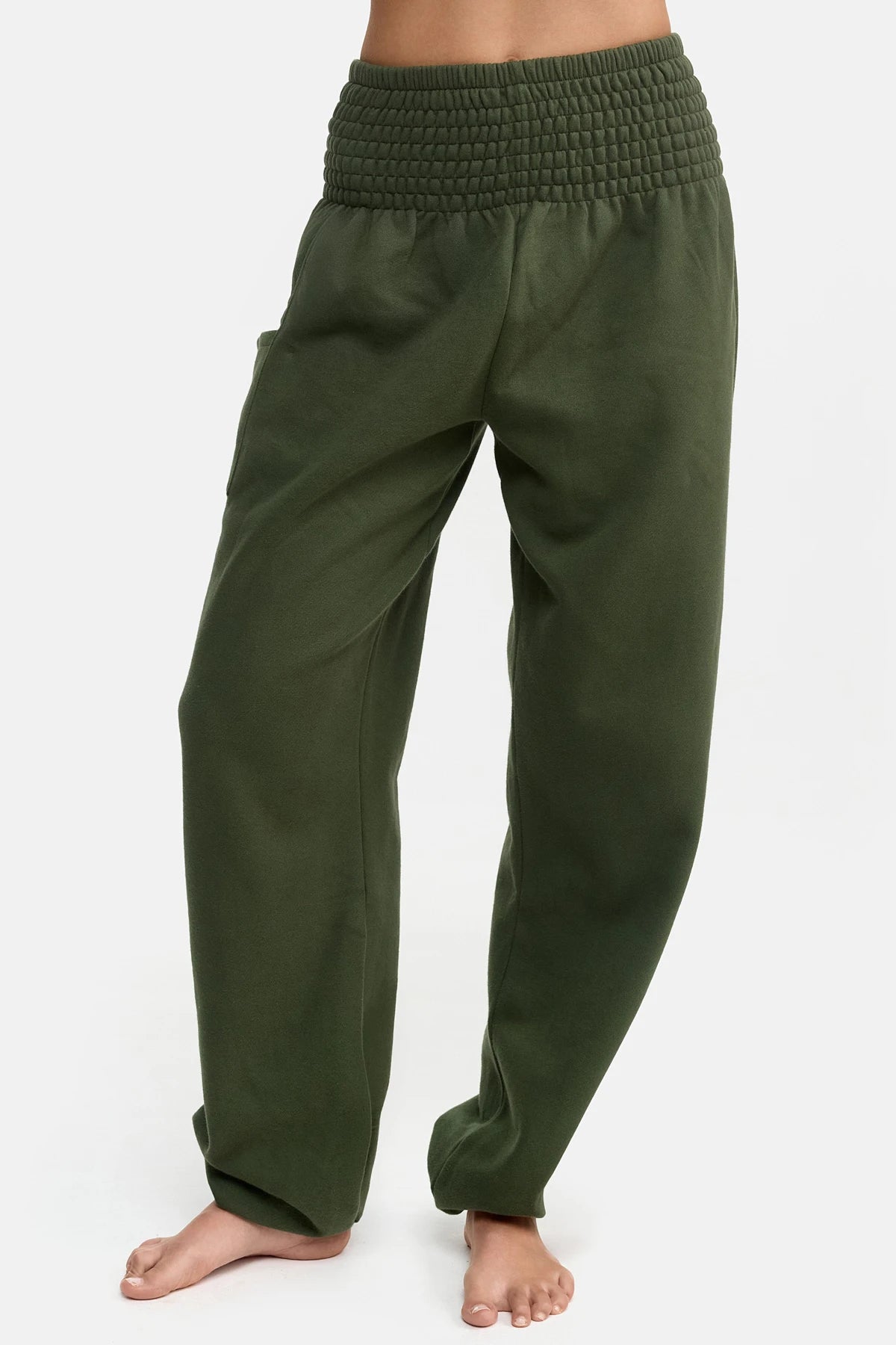 Warme Loungewear Haremshose Olive Long Version