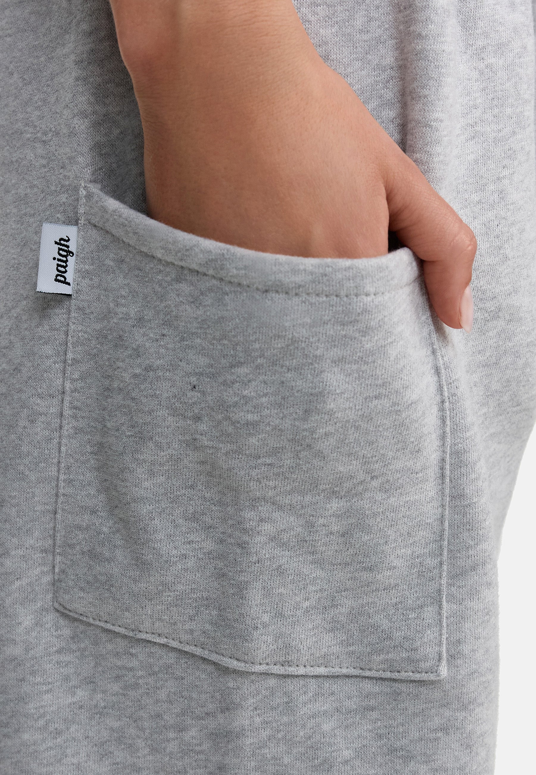 Warme Loungewear Haremshose Hellgrau