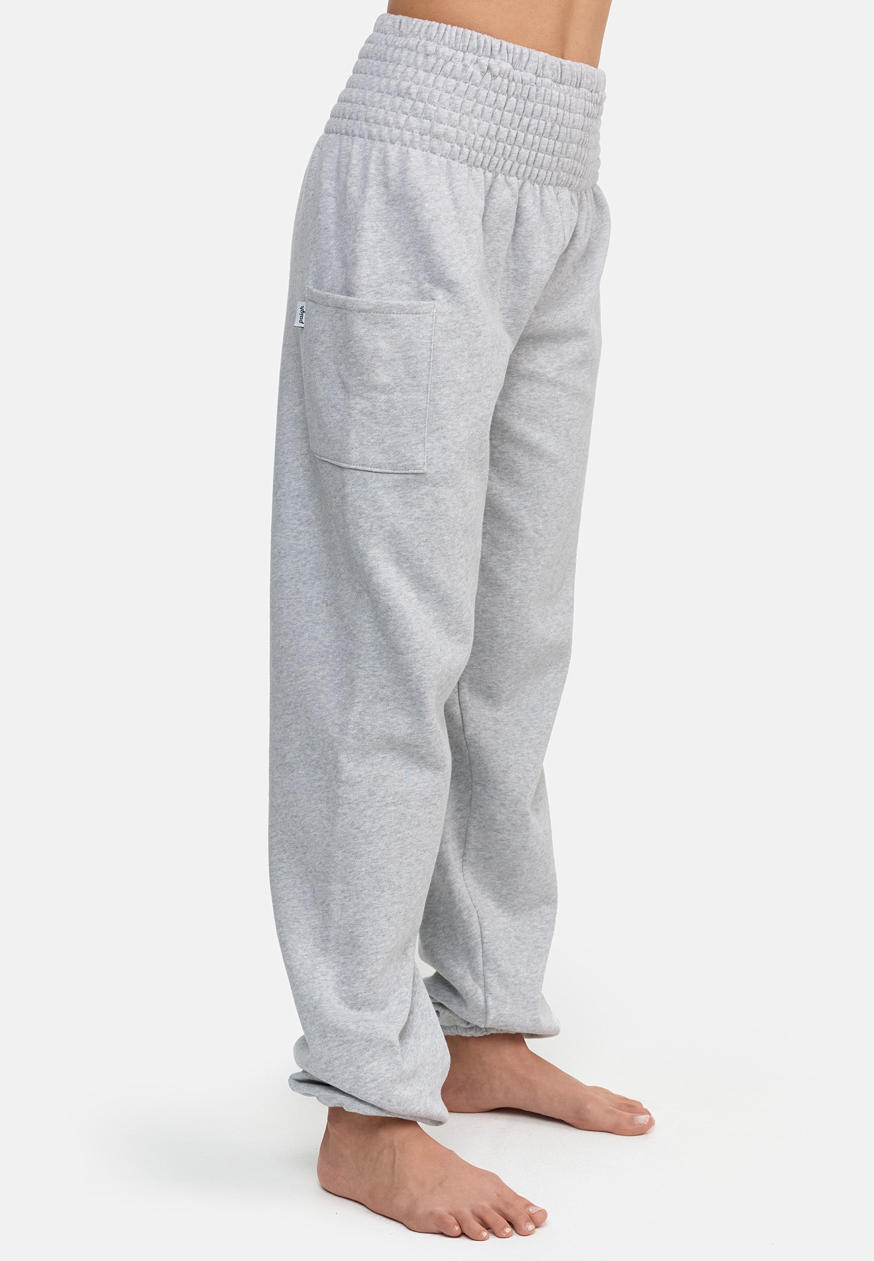 Warme Loungewear Haremshose Hellgrau