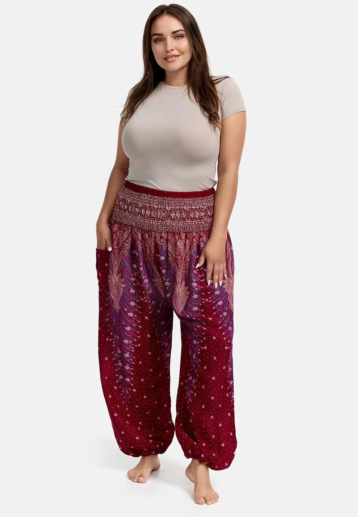 Harem Pants Oriental Volcano Plus Size