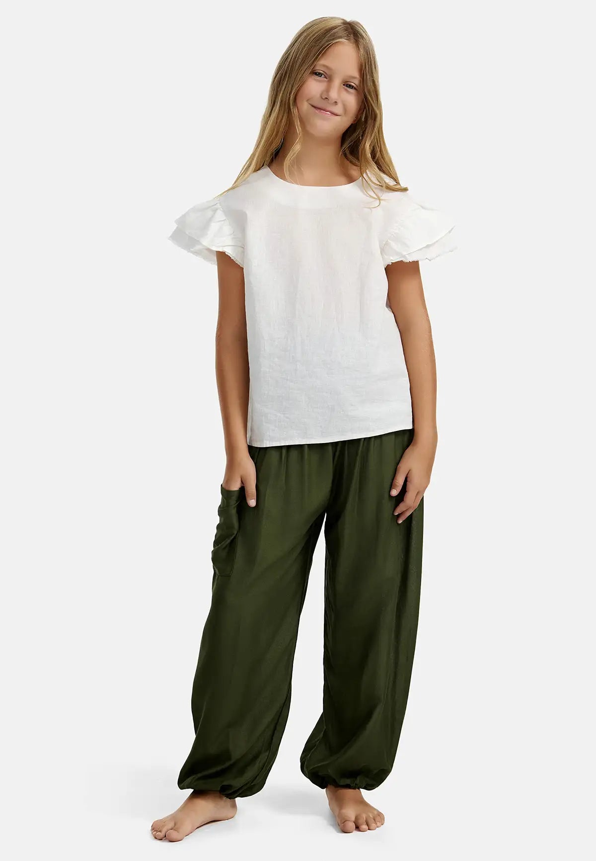 Kids Harem Pants Olive