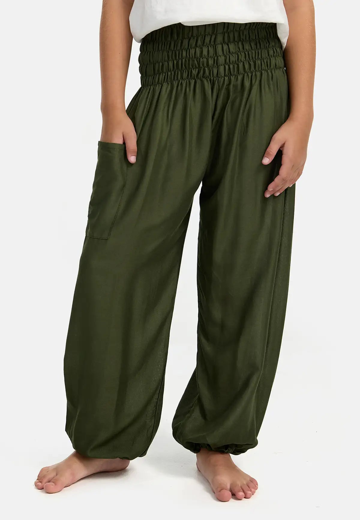 Kids Harem Pants Olive