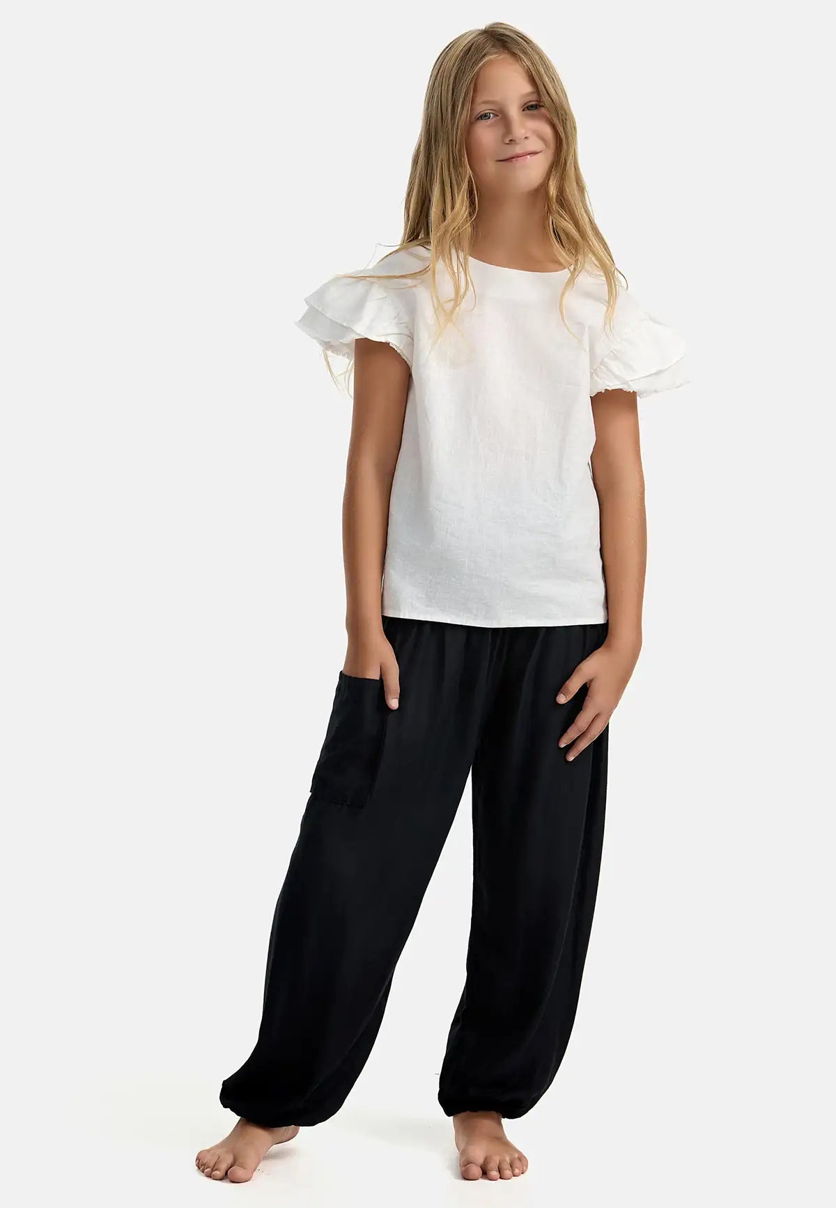 Kids Harem Pants Black