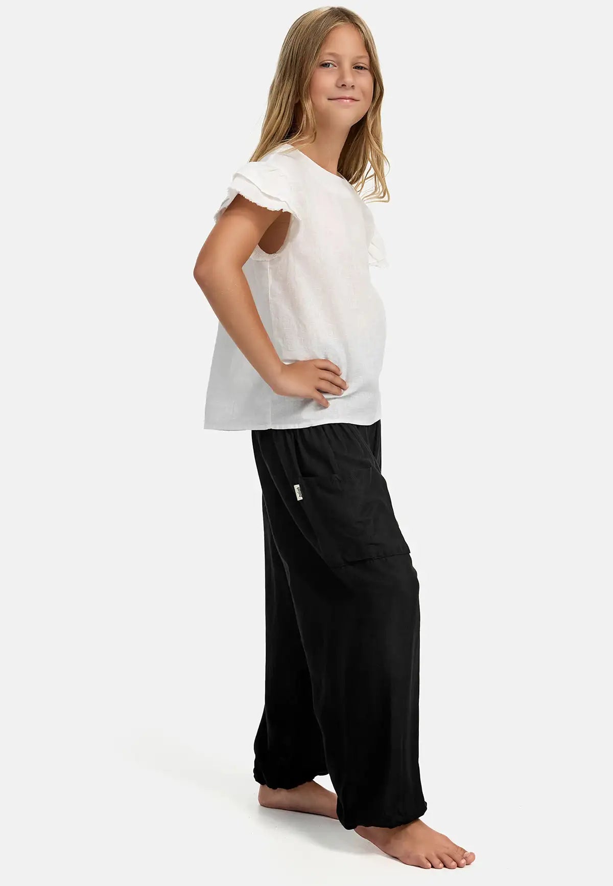 Kids Harem Pants Black