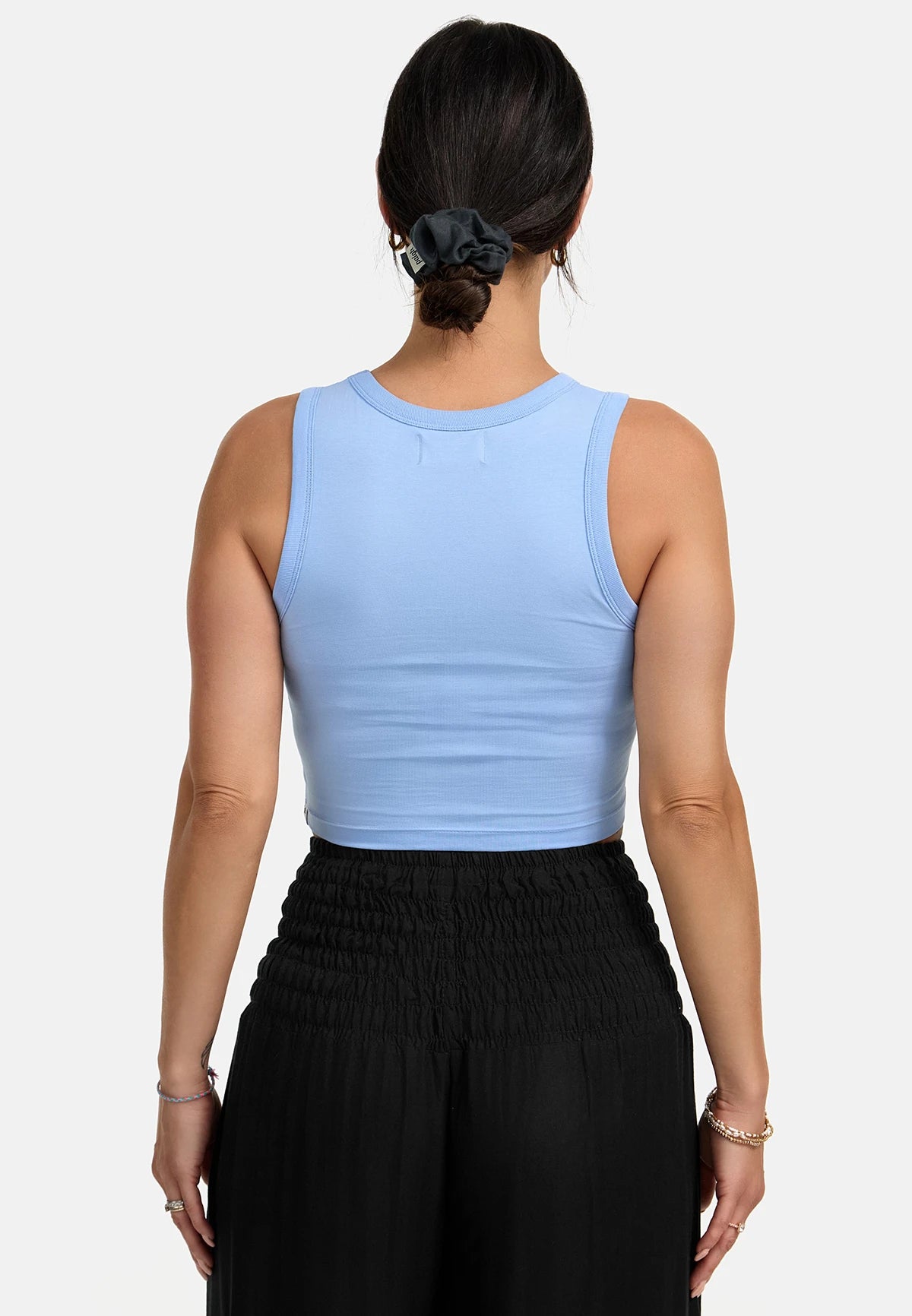 Organic Crop Top Friedensblau