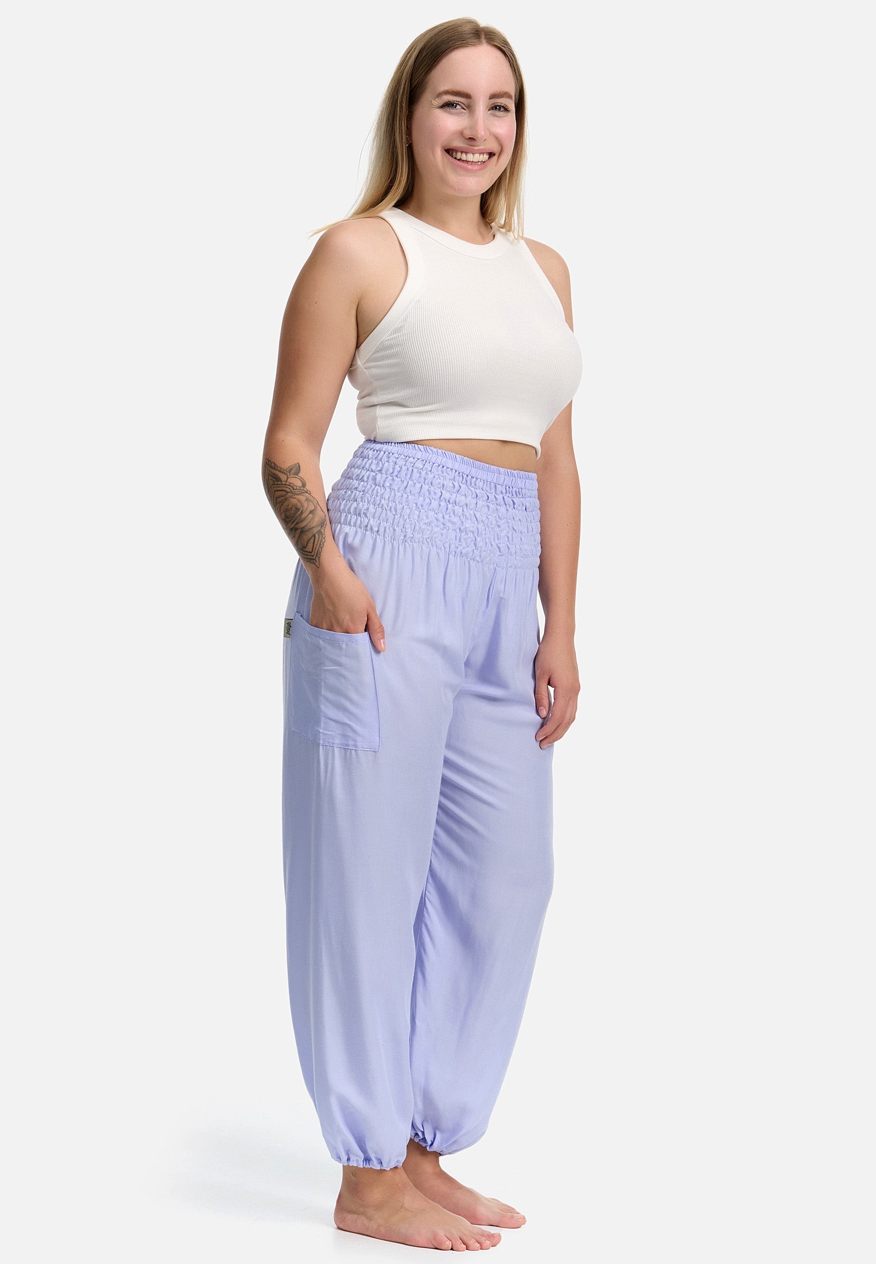 Harem pants lilac short version