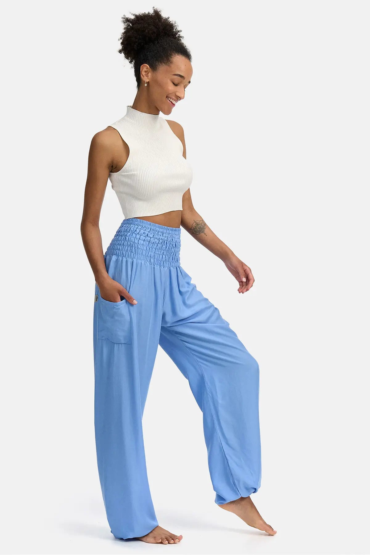 Harem pants sky blue long version