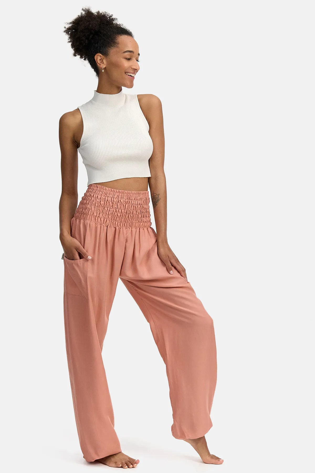 Harem Pants Old Rose Long Version