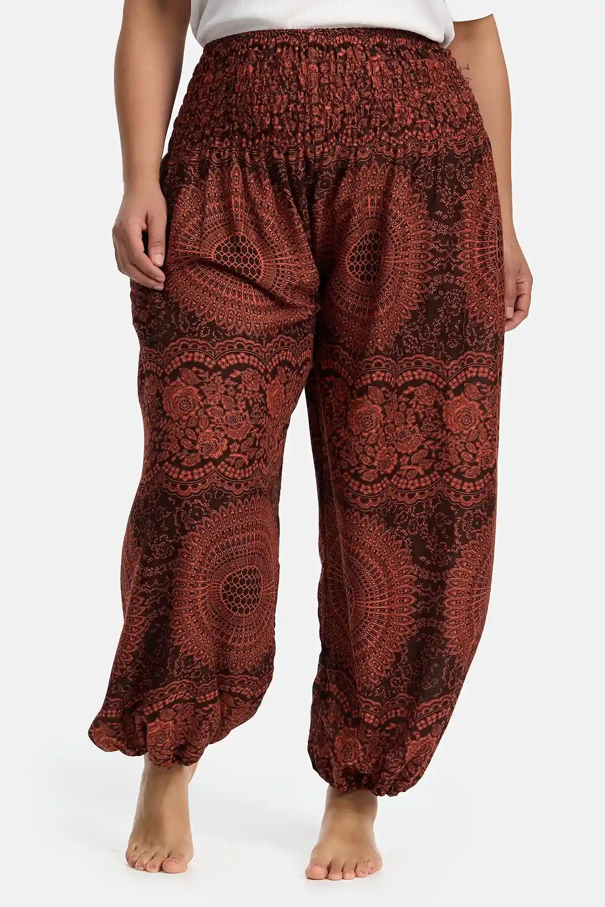 Harem Pants Orange Mandala Plus Size