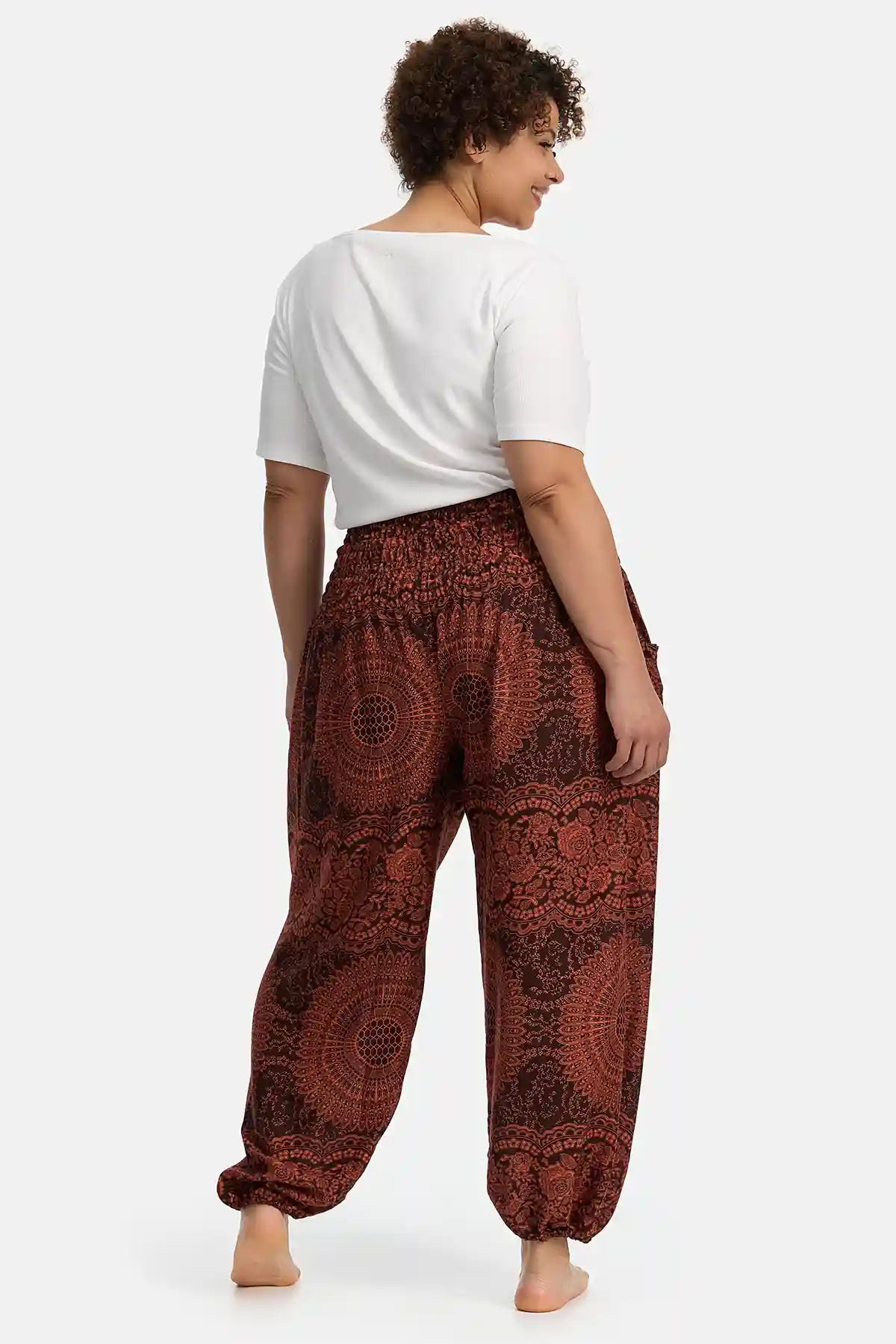 Harem Pants Orange Mandala Plus Size