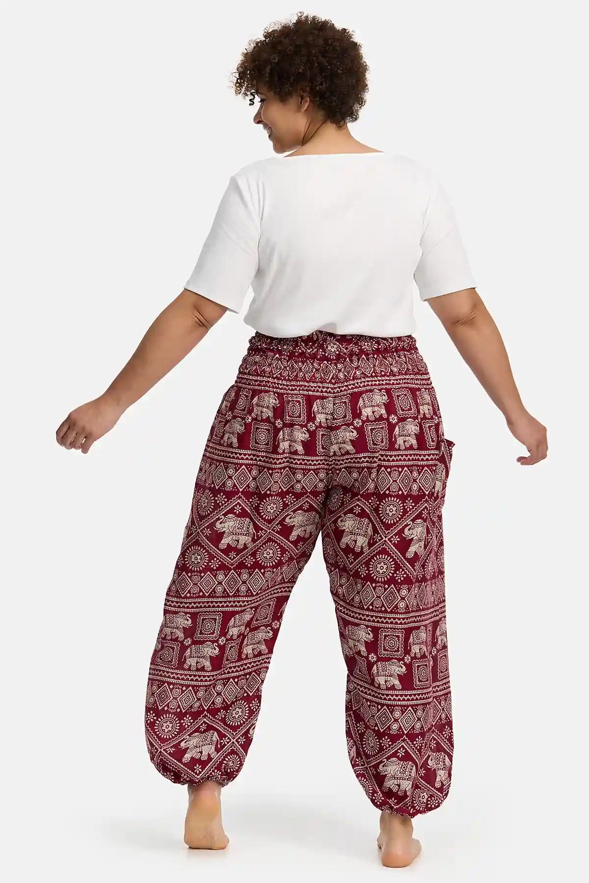 Harem Pants Red Elephant Plus Size