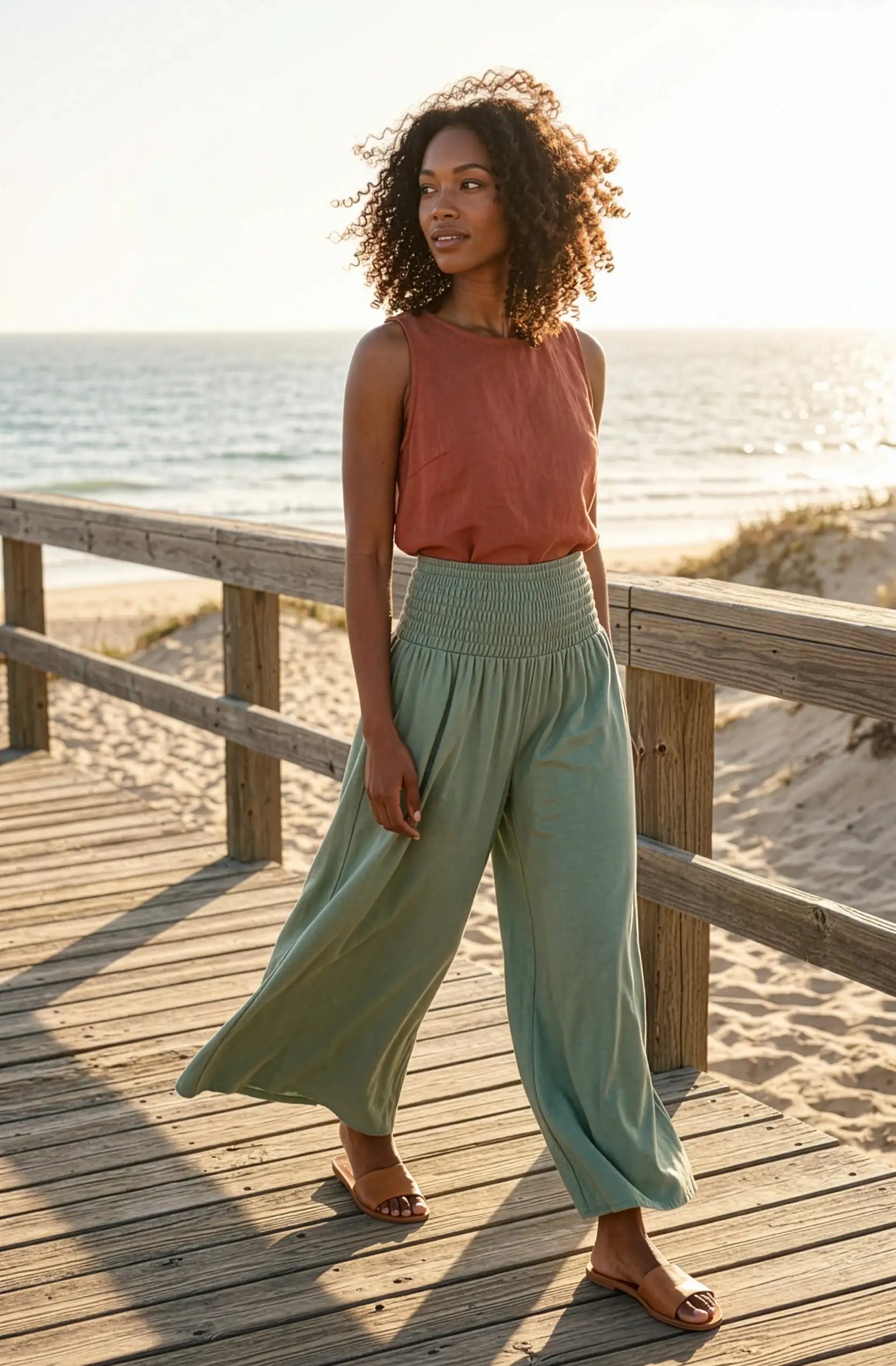 Palazzo Sage Green Plus Size