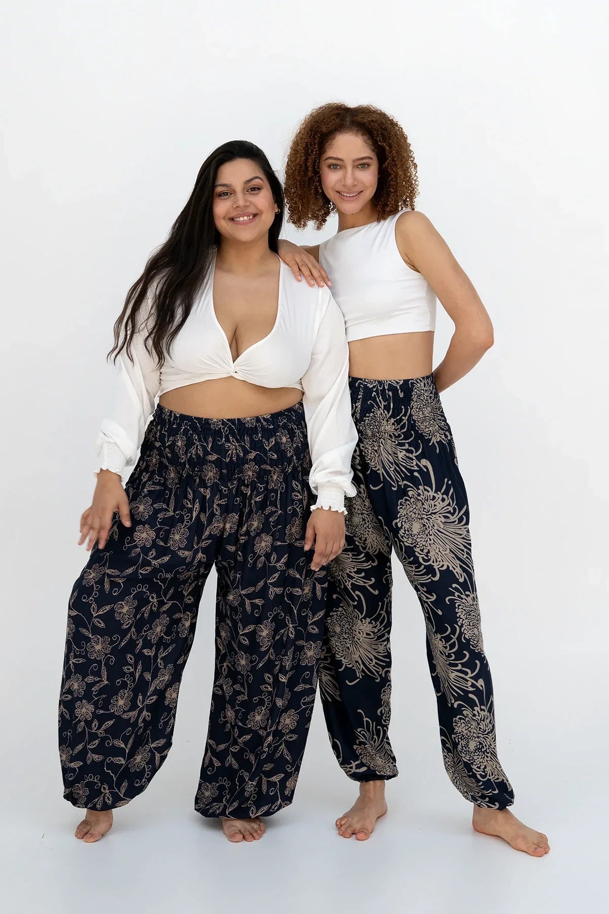 Haremshose Tiefblaue Wildblume Plus Size