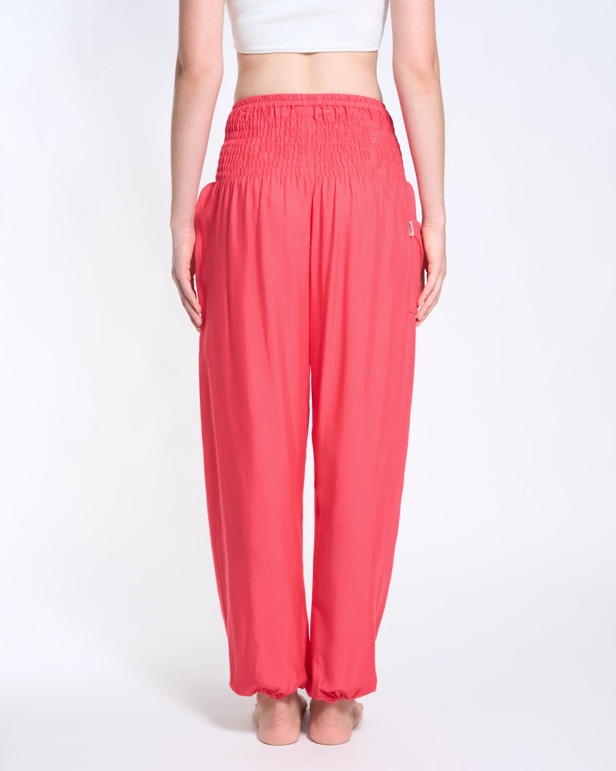 Harem pants raspberry red