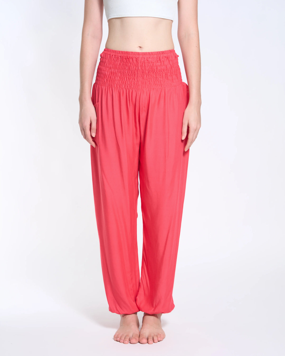 Harem pants raspberry red plus size