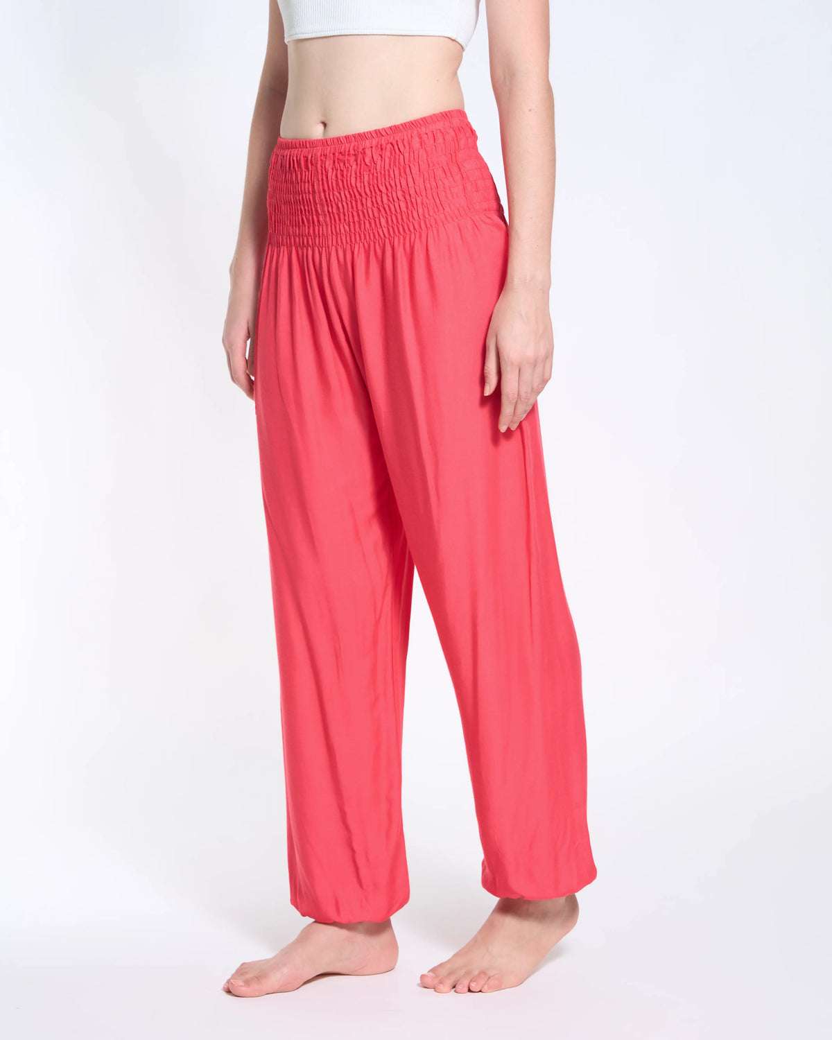 Harem pants raspberry red